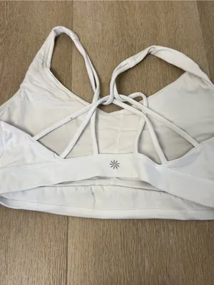 Athleta Cream White Lightweight Sports Bra thumbnail 2