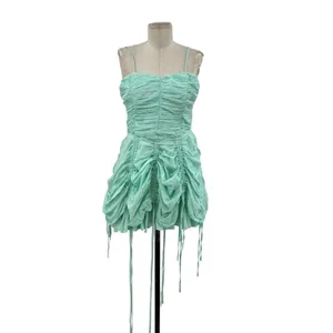 Urban Outfitters Kimchi Blue Belladonna Dress Ruched Mini Turquoise Size Medium‎ thumbnail 3
