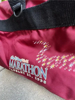 Disney Vintage Marathon Burgundy Duffel Bag with Mickey Graphic thumbnail 3