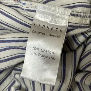 Lioness Womens White Blue Striped High Rise Baggy Wide Leg Trousers Pants Size M thumbnail 5