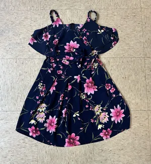Navy floral dress Blue thumbnail 1