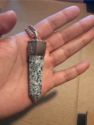Retired Kendra Scott Jayce Rose Gold Dalmatian Jasper Long Necklace thumbnail 2
