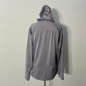 Salomon Hoodie Jacket Women Large Gray Ruched Full Zip Hiking Running Athleisure thumbnail 9