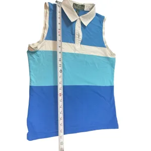 VTG Y2K Lauren Ralph Lauren Active Tennis Polo M Blue Colorblock Sleeveless READ thumbnail 9
