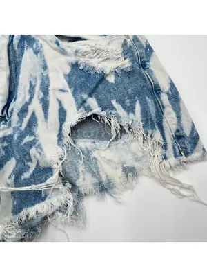 Blank NYC The Barrow Tie-Dye Ripped Distressed Denim Shorts Size 31 thumbnail 2