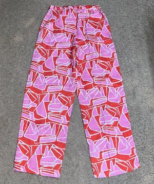 Stone Fox Swim Gita Wide Leg Linen Pant Pink Curacao XS/S‎ thumbnail 1