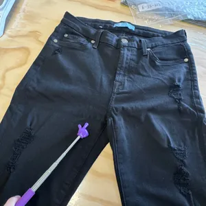 7 For All Mankind b(air) The Ankle Skinny‎ Jeans Black Distressed Ripped Size 28 thumbnail 6