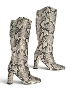 Cole Haan Glenda Snake-Embossed Knee-High Block Heel Boots thumbnail 1