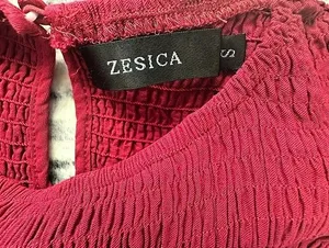 ZESICA Red Smocked Tiered Maxi Dress Flutter Sleeve Size thumbnail 3