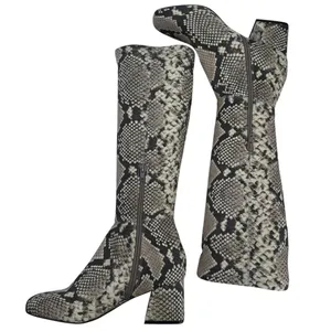 Steve‎ Madden Dynasty Snakeskin Print Boots Size 7 M Fitted Calf Stretch thumbnail 5