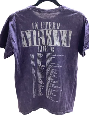 Nirvana Size Medium Purple Washed Logo Tee, Preloved thumbnail 2