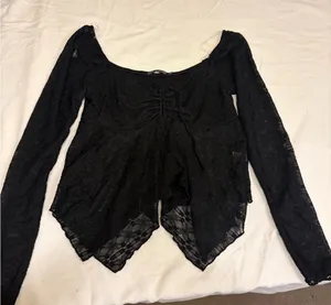 Y2K Whimsigoth Top Women Small Lace Floral Mesh Witchy Boho Goblin thumbnail 1