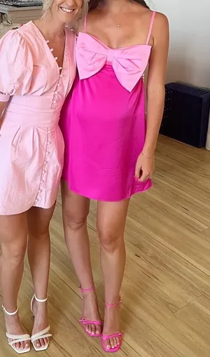 Show Me Your Mumu Pink Bow Mini Dress thumbnail 4