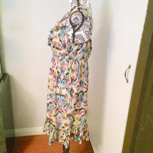 Blu Sage Women's Sleeveless Print Ruffle Dress Sz-12 thumbnail 3