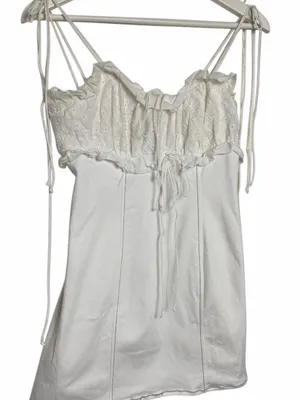For Love Of Lemons White Mini Dress thumbnail 4