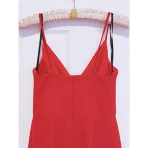 XScape Womens Asymmetrical Ruffle Midi Dress Size 4 Red Cocktail Wedding Guest Event thumbnail 3