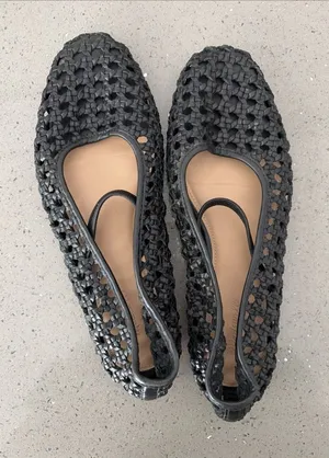 Madewell Women’s mesh Ballet Flats In Black Mary Jane Mesh Size 7 thumbnail 1