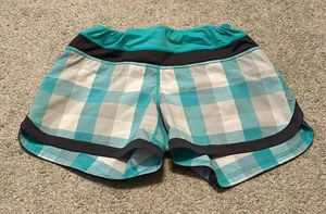 Lululemon Speed Short Lagoon Checkmate Plaid Size 4‎ thumbnail 1