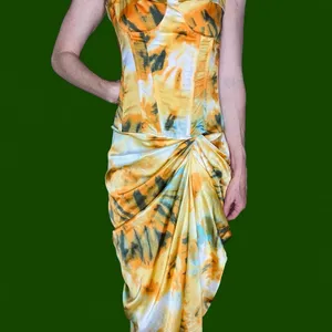 Pretty Little Thing Orange Yellow Abstract Tie Dye Tank Top Skirt Set thumbnail 7