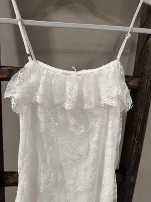 Storia White Lace Asymmetrical Maxi Dress thumbnail 10