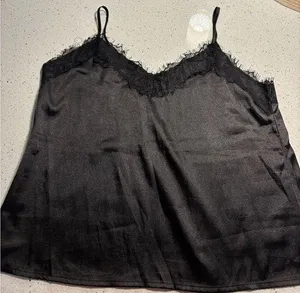 SheIn Black Lace Trim Cami Top thumbnail 1