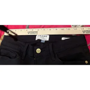 FRAME Womens 26 Le Skinny de‎ Jeanne Jeans Black Distressed Ripped Film Noir thumbnail 8