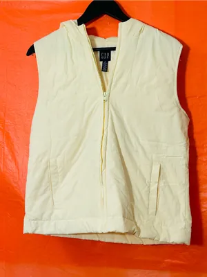 GAP Pale Yellow Hooded Puffer Vest thumbnail 5