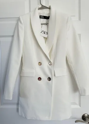 ZARA blazer dress double breasted white thumbnail 9