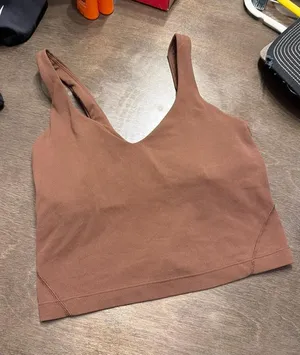 Lululemon Align cropped tank top features a wide scoop neckline brown 2 thumbnail 1