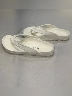 Birkenstock White Rubber Toe Post Thong Size 8 Women Size 6 Men thumbnail 4