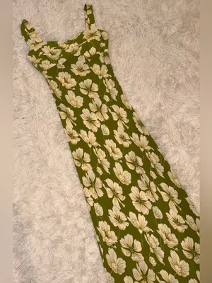 NEW REFORMATION Yale green floral lovebird sleeveless maxi dress sz 2 thumbnail 4