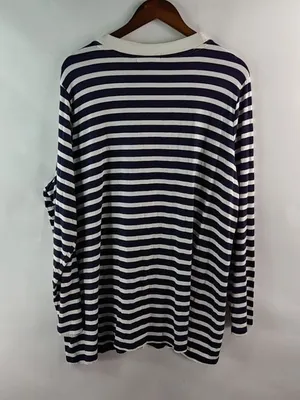 Coldwater Creek 2X Navy Creme Stripe Cardigan thumbnail 4