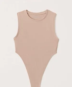 ABERCROMBIE & FITCH Soft Collection Nude Beige Crew Neck Sleeveless Body… thumbnail 1