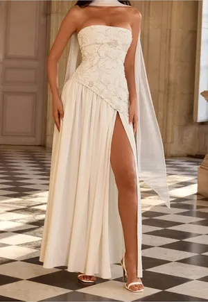 White Baby Boo Dress Strapless thumbnail 1