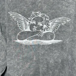 Motel Glo Sweatshirt in‎ Stone Wash Cherub Angelo Print Oversized Size Medium thumbnail 4