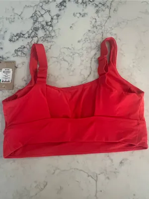 Nike Essential Scoop Neck Midkini Swim Top Women XL Light Red NESSA229 NWT thumbnail 6