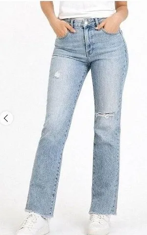 Madewell Women's Sz 26 Petite The Perfect Vintage Jean Light Wash Distressed Raw thumbnail 1