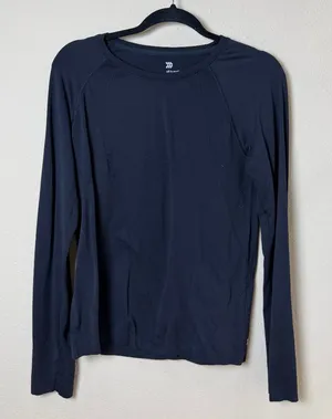 ALL IN MOTION Long Sleeve Athletic Top T SHirt Size Large Black thumbnail 1