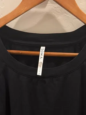Soma Black Raglan Long Sleeve Lounge Pajama Top XL thumbnail 3