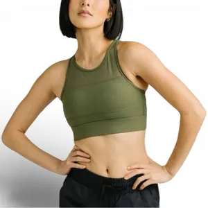Zyia Olive Green All Star High Neck Sports Bra thumbnail 5