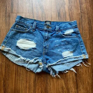 BDG urban outfitters boyfriend‎ low rise distressed shorts size 24 thumbnail 3