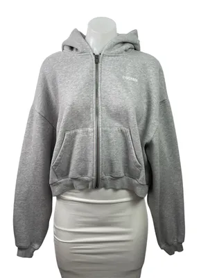 Gymshark Cosy Luxe Zip Through Women's Gray Fleece Hoodie Sweatshirt Top Size M thumbnail 1