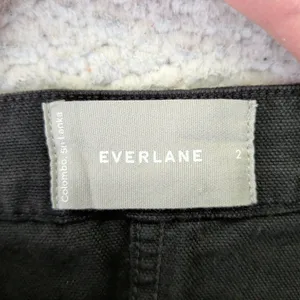 Everlane Black Canvas Mini Skirt‎ Womens Size 2 Cotton A-Line Utility Casual thumbnail 3