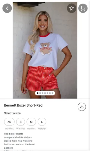 These Three Boutique Red Striped Boxer Shorts thumbnail 2