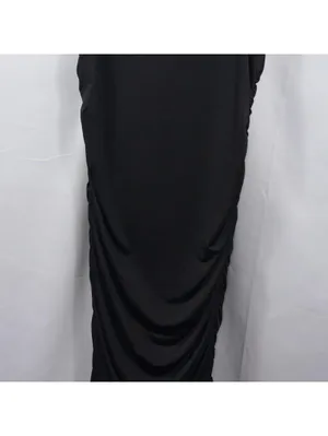 Women’s Black Ruched Bodycon Midi Dress Size Medium thumbnail 3