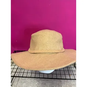 Universal Threads Tan Wide Brim Fedora Hat Camel Felt Boho Style thumbnail 4