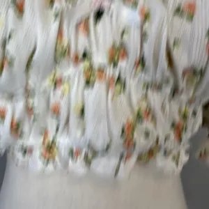 For Love & Lemons Lola Pointelle‎ Crop Top Size L White Floral Short Puff Sleeve thumbnail 3