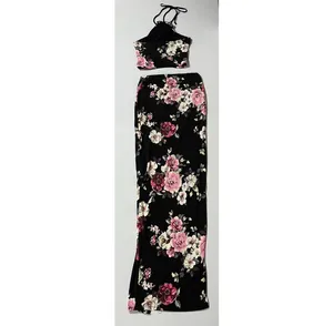 Black Pink ‘Fame Time’ Floral Maxi Skirt and Crop Top Matching Set Coords Size S 🌸✨ thumbnail 6