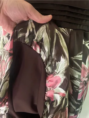 Studio Y brown Dress with Pink Floral Print bubble skirt, bottom Y2K vintage thumbnail 5