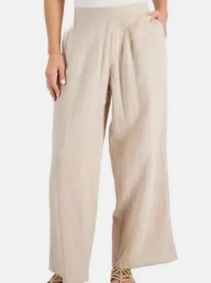 Bar lll Ivory Gauze Wide Leg Pants thumbnail 1